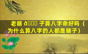 老瞎 🕊 子算八字命好吗（为什么算八字的人都是瞎子）